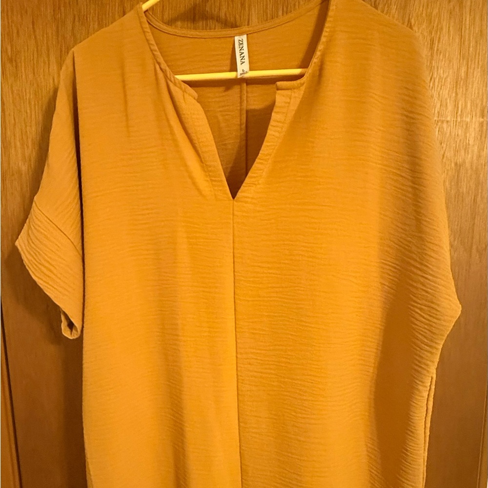 Zenana Outfitters Mustard Blouse